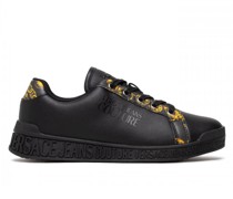 Jeans Couture Leather Logo Sneakers