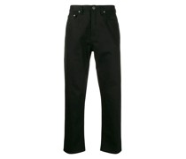 Cropped Denim Logo Pants