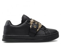 Jeans Couture Logo Leather Sneakers
