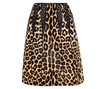 Leopard Print Calf Hair Skirt