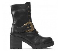 Jeans Couture Lace Up Leather Boots