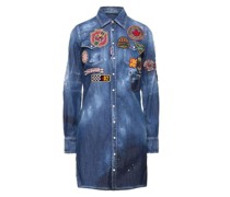 College Patch Denim Dress
