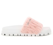 Matelasse Shearling Slides