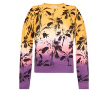 Palm Print Cotton Sweatshirt