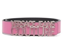 Jeans Couture Logo Buckle Leather Belt
