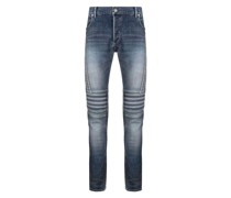 Ribbed Slim-Fit Denim Jeans