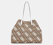 Vikky Shopper Latte Logo/White
