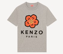 Lockeres T-shirt Boke Flower" Perlgrau für Damen