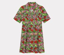 Hemdblusenkleid Hawaiian Flower Wollweiß für Damen