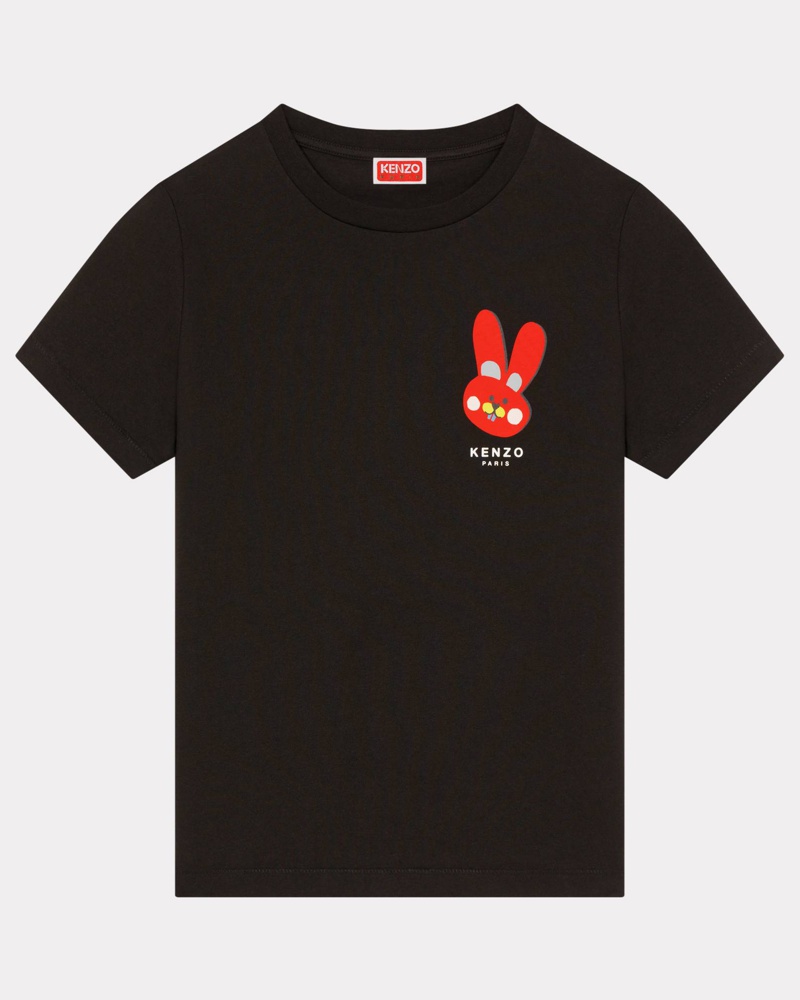 Kenzo Damen Rabbit Crest T-shirt Schwarz für Damen