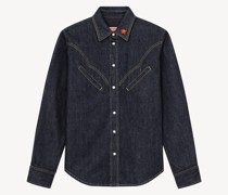 Jeanshemd Im Western-stil Dunkelblau für Damen