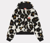 Kapuzensweatshirt Hana Leopard" Aus Polarfleece Wollweiß für Damen