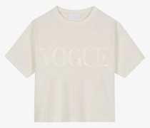 VOGUE T-Shirt Light Creme mit Logo-Stickerei