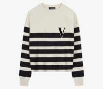 VOGUE Sweatshirt gestreift mit Samt-Patch