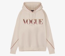 VOGUE Oversized Hoodie Creme mit Stickereien