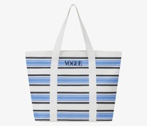 VOGUE Tasche gestreift  mit Logo-Stickerei