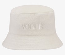 VOGUE Bucket Hat Ivory mit tonaler Logo-Stickerei