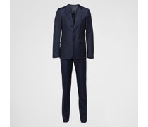 Prada Einreihiger Anzug aus Wolle, Herren, Blau, Größe 46R