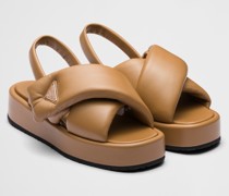 Prada Soft Keilsandalen aus Gepolstertem Nappa-leder, Damen