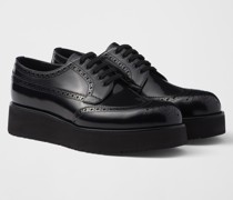 Brushed leather derby brogues