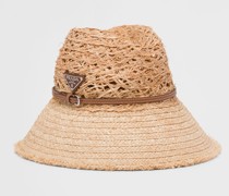 Breitkrempiger Hut aus Webstoff