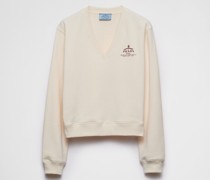 Sweatshirt aus Baumwolle mit V-Ausschnitt