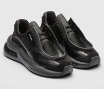 Prada Systeme Sneaker aus Gebürstetem Leder Mit Elementen aus Bike-gewebe Und Wildleder, Herren