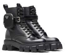 Prada Monolith Stiefel aus Gebürstetem Leder Und Nylon, Herren