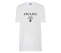Prada T-shirt aus Besticktem Jersey, Damen