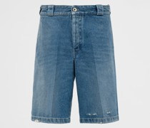 Prada Bermuda-shorts aus Bio-denim, Herren, Blau, Größe 48
