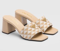 Prada Bestickte Sandalen aus Stoff, Damen
