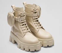 Prada Monolith Combat Boots aus Leder Und Nylon, Damen
