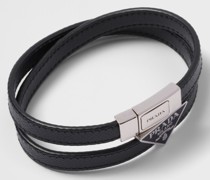 Prada Armband aus Saffiano-leder, Herren, Schwarz, Größe L