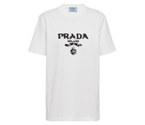 Prada Besticktes T-shirt aus Interlock, Damen