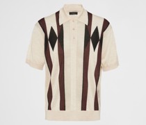Poloshirt aus Kaschmirstrick mit Argyle-Muster