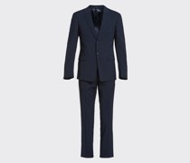 Prada Anzug aus Leichter Stretch-wolle, Herren, Marineblau, Größe 44R
