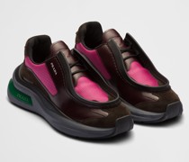 Prada Systeme Sneaker aus Gebürstetem Leder Mit Elementen aus Bike-gewebe Und Wildleder, Herren