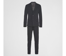 Prada Einreihiger Anzug aus Techno-stretch, Herren, Schwarz, Größe 46R