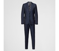 Prada Einreihiger Anzug aus Wolle, Herren, Blau, Größe 48R