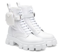 Prada Monolith Stiefel aus Gebürstetem Leder Und Nylon, Herren
