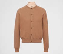 Prada Strickjacke aus Kaschmir, Herren, Kamelbraun, Größe 44