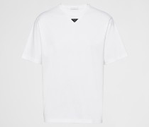 Prada T-shirt aus Baumwolle, Herren, Weiss, Größe L