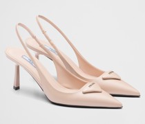 Prada Slingback-pumps aus Gebürstetem Leder, Damen
