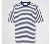 Prada T-shirt aus Baumwolle, Herren, Weiss/blau, Größe M