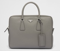 Prada Leder Aktentasche, Herren, Marmorgrau