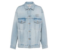 Bestickte Blousonjacke aus Denim, Damen