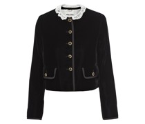 Einreihige Jacke aus Samt, Damen