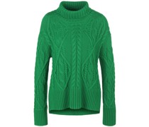 Rollkragen-Pullover im modischen Zopfstrick
