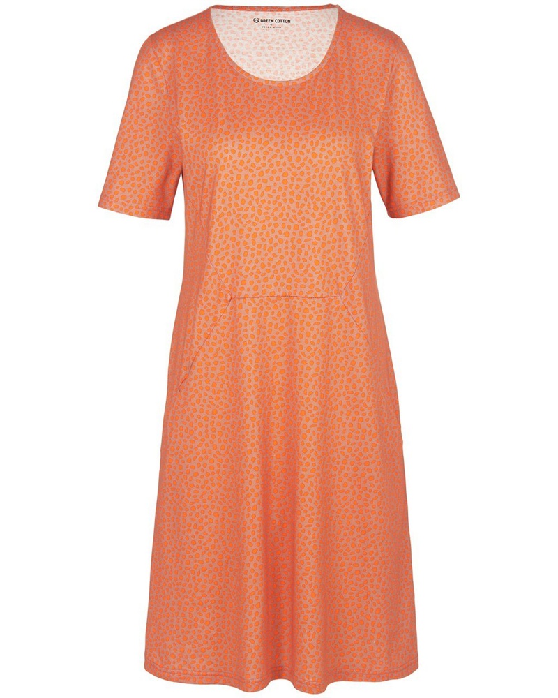 Green Cotton Damen Jerseykleid