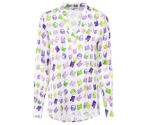 Shirt-Bluse mit Stehkragen